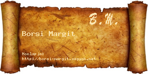 Borsi Margit névjegykártya